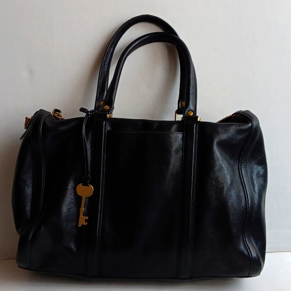 FOSSIL BLK LEATHER PURSE